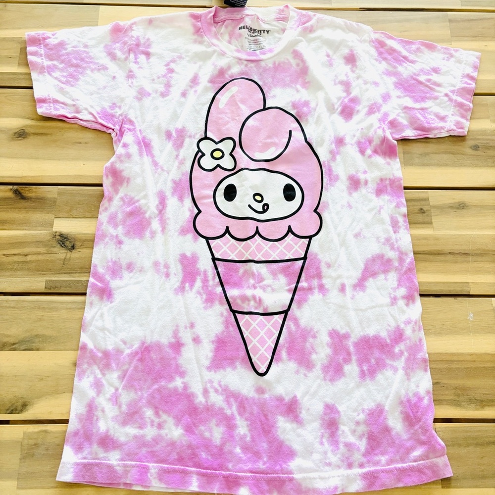 My Melody Sanrio - life cream tie dye t-shirt - hot topic - NWT